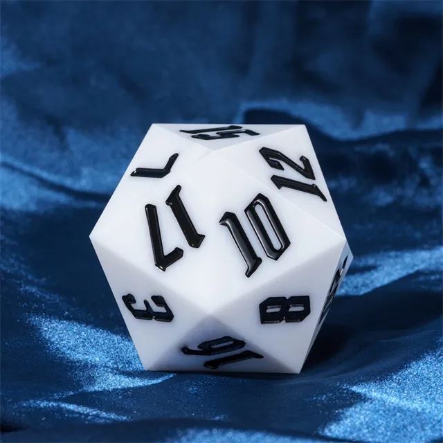 White Sharp Acrylic - D20 RPG Dice