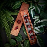 Thumbnail for Washed Red on Black Acrylic - 7pcs RPG Full Dice Set