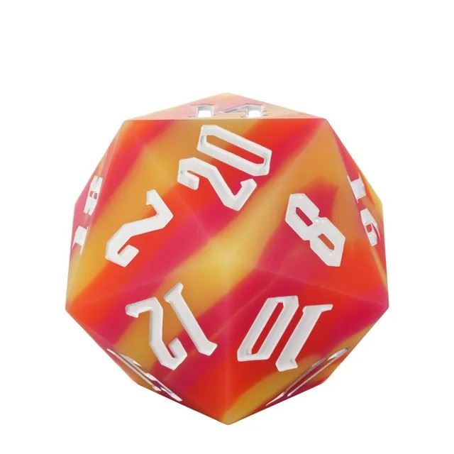 Orange & Yellow Layered Silicone - D20 RPG Dice