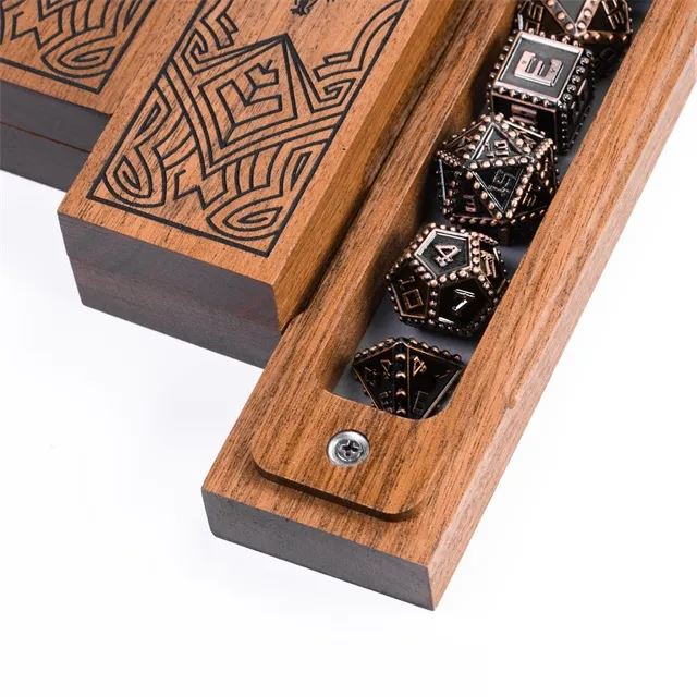 Brown Odin on Sapele Wood -  Magnetic Dice Storage