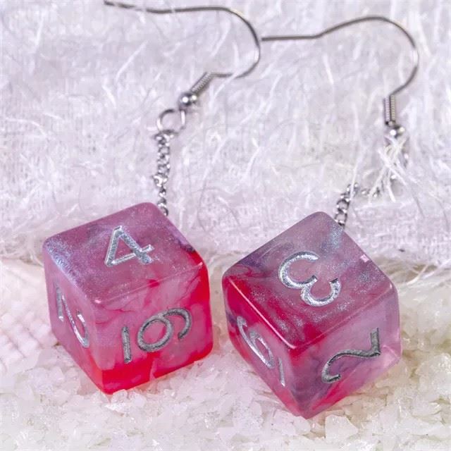 Purple & Red Resin Swirl - D6 Earings