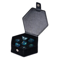 Thumbnail for Cracked & Frosted Blue Glass - 7pcs RPG Dice Set