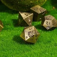 Thumbnail for Lotus Flower in Bronze Metal - 7pcs RPG Dice Set