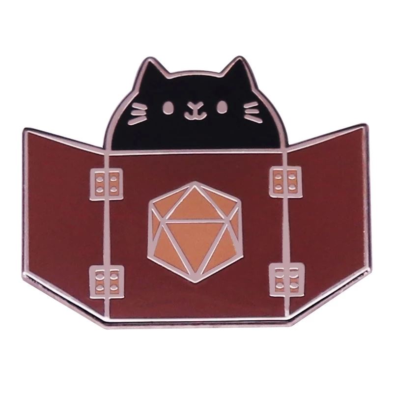 Brown Cat DM Screen Pin - Novelty