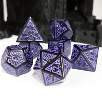 Thumbnail for 7pcs Dice Acrylic Pattern Purple Font Black