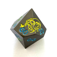 Thumbnail for Green & Yellow in Nickel Metal - 7pcs RPG Dice Set