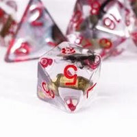 Thumbnail for 7pcs Dice Resin Filled Red Font Bullet Clear