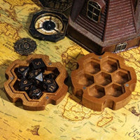 Thumbnail for Dragon on Sapele Wood with 7 Slots -  Magnetic Cog Dice Storage