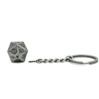 Thumbnail for Worn Silver Metal - D20 Keyring