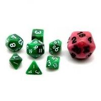 Thumbnail for 7pcs Dice Acrylic Mini White Font Black Green