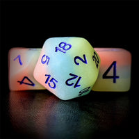 Thumbnail for Layered Pink, Blue & White Resin - 7pcs RPG Full Dice Set