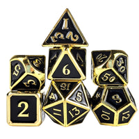 Thumbnail for Black in Gold Metal - 7pcs RPG Dice Set