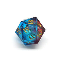 Thumbnail for Blue Glitter in Red, Black & Clear Liquid Sharp Resin - D20 RPG Dice