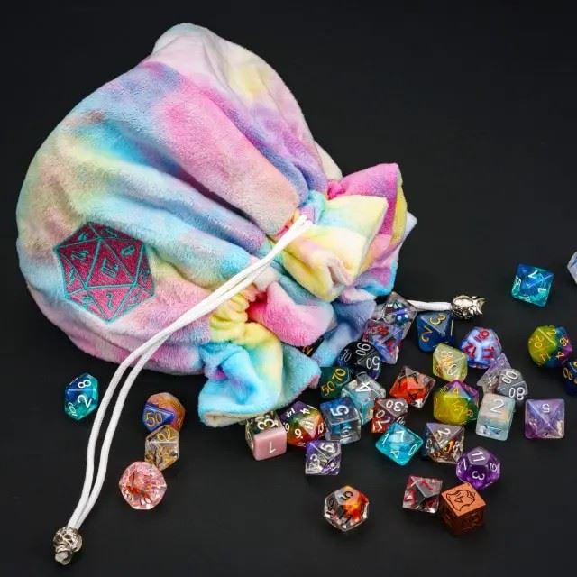 Rainbow Bag with Compartments - Soft Dice Storage