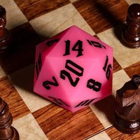 Thumbnail for Black on Solid Pink Silicone - D20 RPG Dice