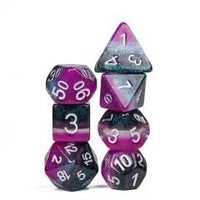 Thumbnail for 7pcs Dice Resin Layer Silver Font A Sexual Blue Purple