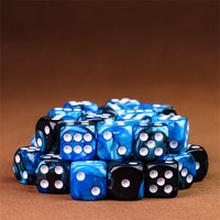 Thumbnail for 12mm Blue & Black Acrylic - 10pcs D6 RPG Dice Set