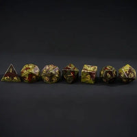 Thumbnail for Read and Green Tainshan Sapphire Gemstone - 7pcs RPG Dice Set