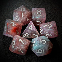 Thumbnail for Glitter in Red & White Resin - 7pcs RPG Full Dice Set