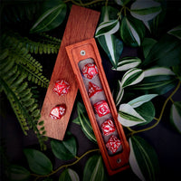 Thumbnail for White Dragon on Red Acrylic - 7pcs RPG Full Dice Set