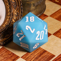 Thumbnail for White on Solid Blue Silicone - D20 RPG Dice