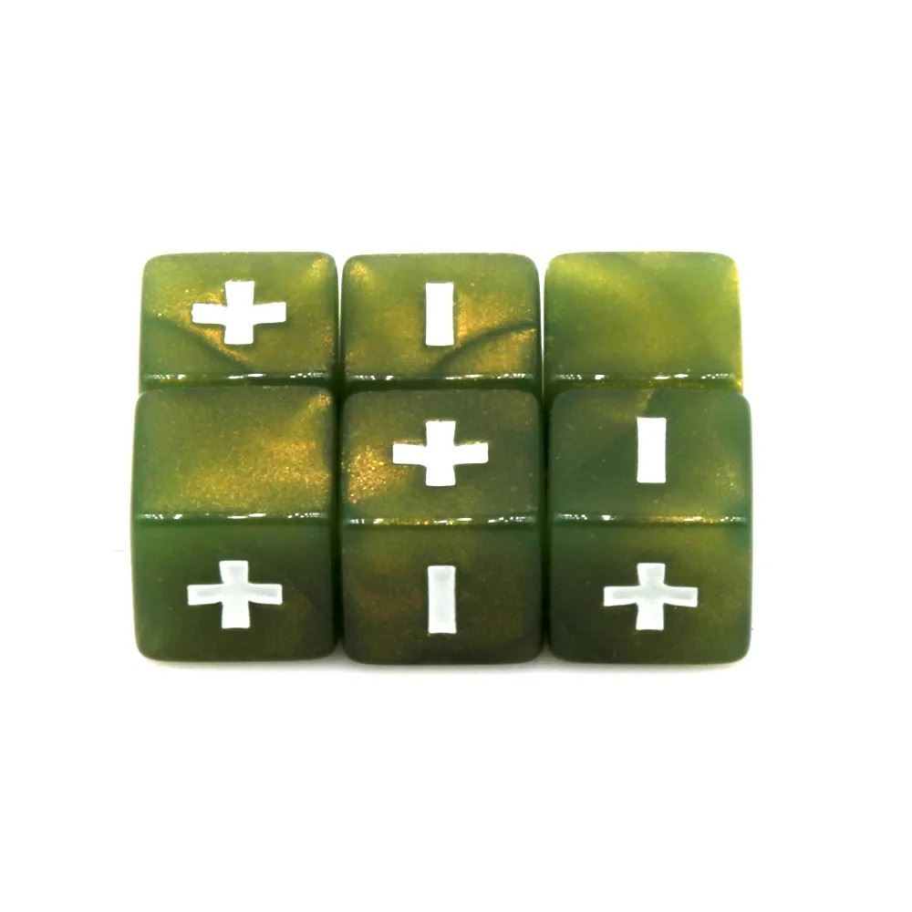 16mm Green Counter Acrylic  - 6pcs D6 RPG Dice Set