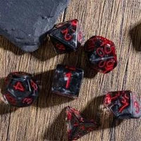 Thumbnail for Black Swirl in Clear Resin - 7pcs RPG Full Dice Set