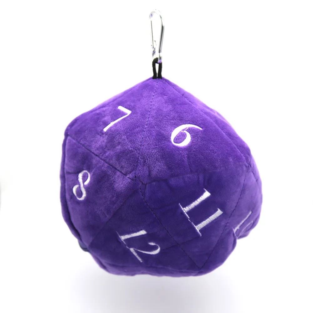 Purple Plush D20 with Zipper - Storage Bag