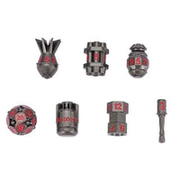 Thumbnail for 7pcs Dice Metal Bomb Red Font Nickel