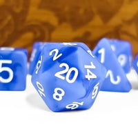 Thumbnail for 7pcs Dice Resin Swirl White Font Frosted Blue