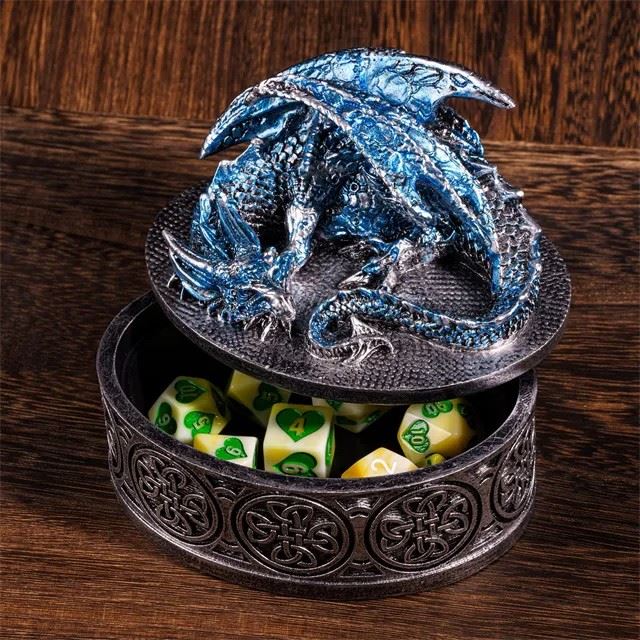 Blue Resin Sleeping Dragon - Dice Storage