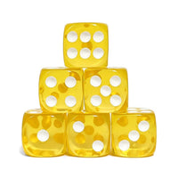 Thumbnail for 30pcs D6 16mm Dice Acrylic Pips White Font Clear Yellow