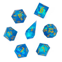 Thumbnail for Candy in Blue Frosted Sharp Resin - 7pcs RPG Dice Set