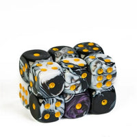 Thumbnail for 12mm White & Black Acrylic - 10pcs D6 RPG Dice Set