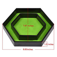 Thumbnail for Green Velvet & Black PU Leather - Hexagon Lid Dice Tray