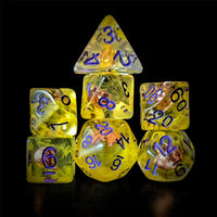 Thumbnail for Fire in Clear & Yellow Resin - 7pcs RPG Full Dice Set