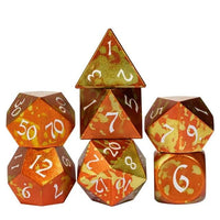 Thumbnail for 7pcs RPG Dice Set - Orange & Yellow Anodized Aluminium