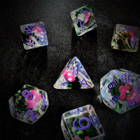 Thumbnail for Pink Mushroom in Clear Resin - 7pcs RPG Full Dice Set