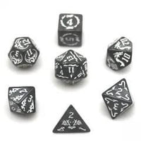 Thumbnail for White Dragon on Grey Acrylic - 7pcs RPG Full Dice Set