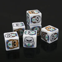 Thumbnail for 16mm White Owl Acrylic  - 6pcs D6 RPG Dice Set