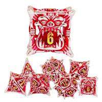 Thumbnail for 7pcs Dice Metal Hollow Monster Teeth Gold Font Silver Red