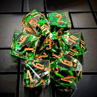 Thumbnail for Brown Butterfly  in Clear Filled Sharp Resin - 7pcs RPG Dice Set