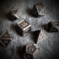 Thumbnail for Brushed Worn Silver Metal - 7pcs RPG Dice Set