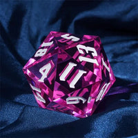 Thumbnail for Clear & Pink Sharp Acrylic - D20 RPG Dice