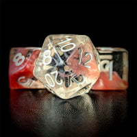 Thumbnail for Pink Swirl in Clear Resin - 7pcs RPG Full Dice Set