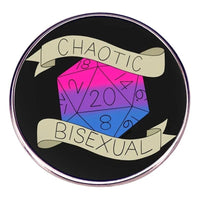 Thumbnail for Black Chaotic Bisexual Round Pin - Novelty