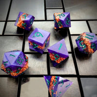Thumbnail for Copper Band in Purple Filled Sharp Resin - 7pcs RPG Dice Set