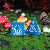 Thumbnail for 7pcs Dice Gem Stone Cat Eye Mushroom White Font Blue