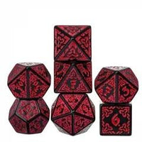 Thumbnail for Red Celtic Knot on Black Acrylic - 7pcs RPG Full Dice Set