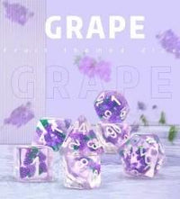 Thumbnail for 7pcs Dice Resin Filled White Font Purple Grape Clear